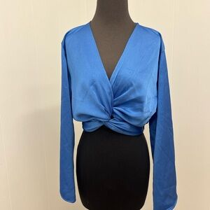Willow Royal Blue Twist Front Blouse